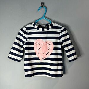 Striped swim shirt with heart